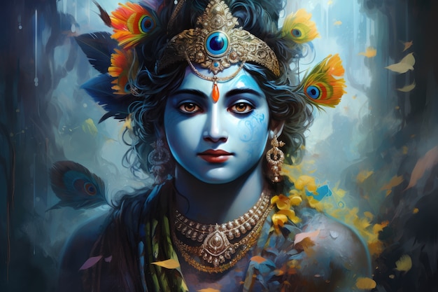 Foto gratuita pintura que representa a krishna