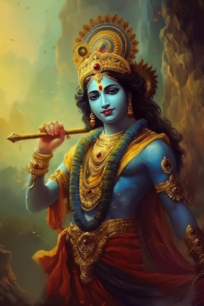 Foto gratuita pintura que representa a krishna