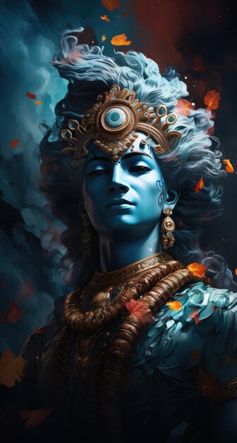 Pintura que representa a Krishna