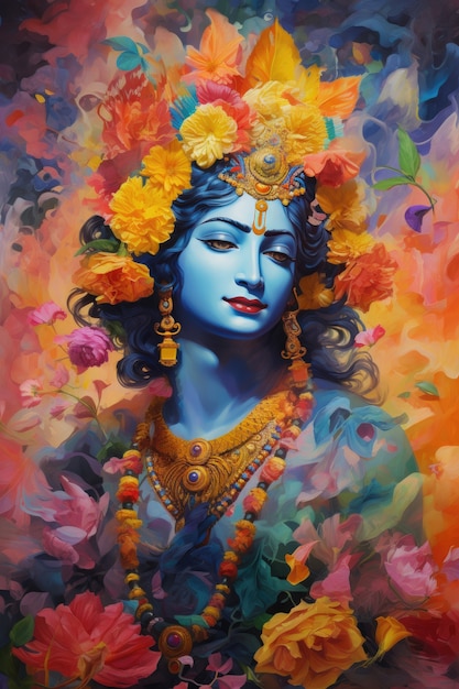 Foto gratuita pintura que representa a krishna