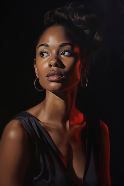 Pintura de un retrato de una mujer