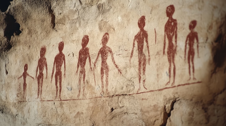 Foto gratuito pinturas arqueológicas en cuevas