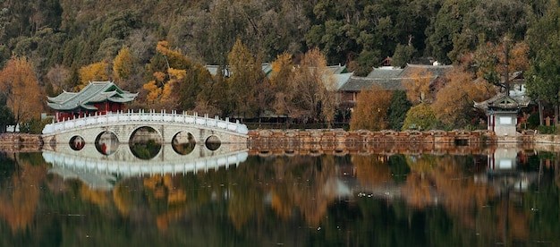 Piscina del Dragón Negro en Lijiang, Yunnan, China.