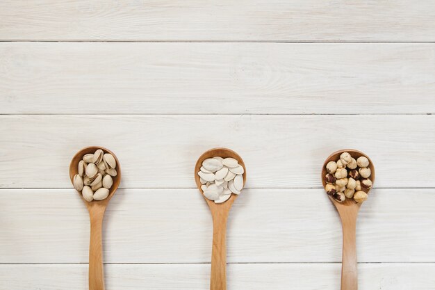 Pistachos, avellanas y semillas de calabaza