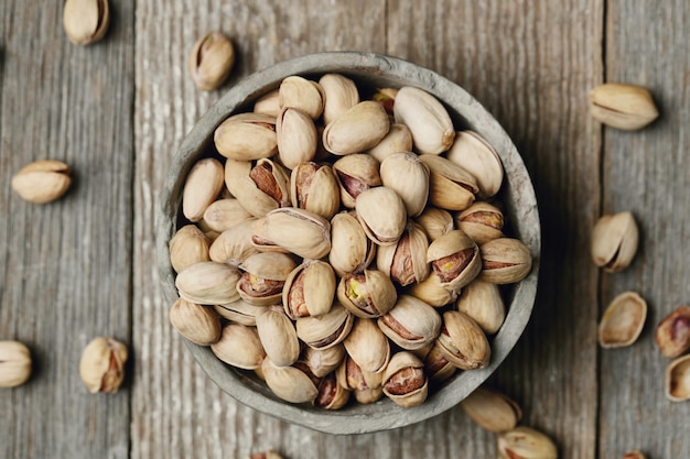 pistachos sin cáscara, primer plano