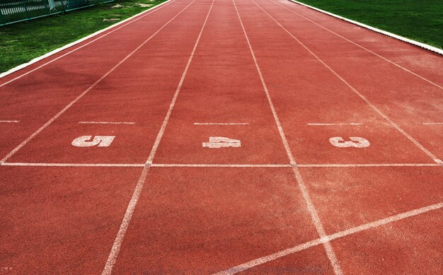 Pistas para correr en un estadio