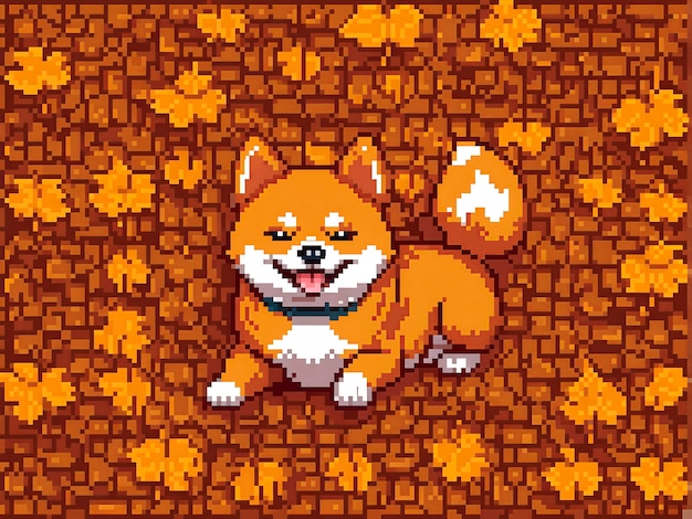 Foto gratuita pixel art style scene with adorable pet dog