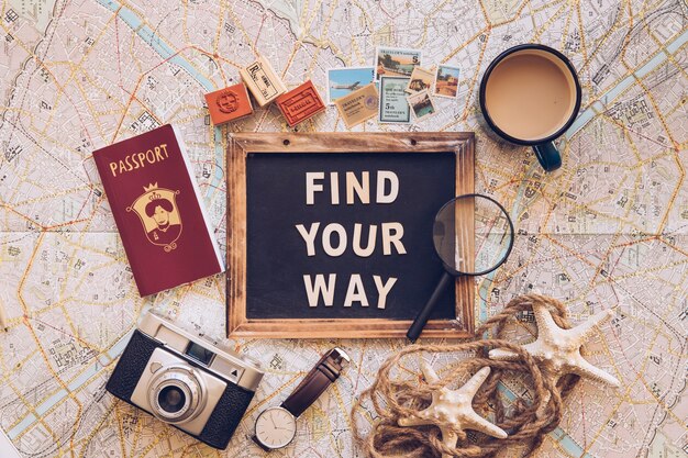 Pizarra con palabras de Find Your Way