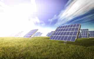 Foto gratuita placas solares en un prado