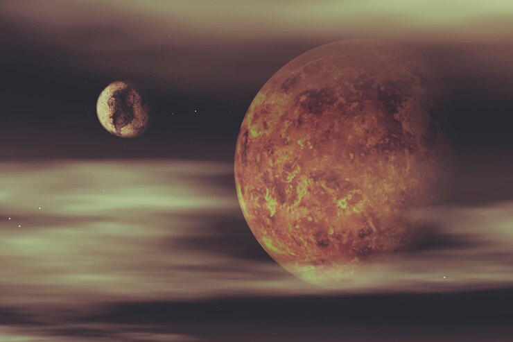 Photo Gratis planet dengan bulan