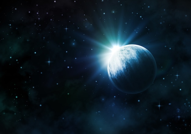 Foto gratuita planeta fictional nebula