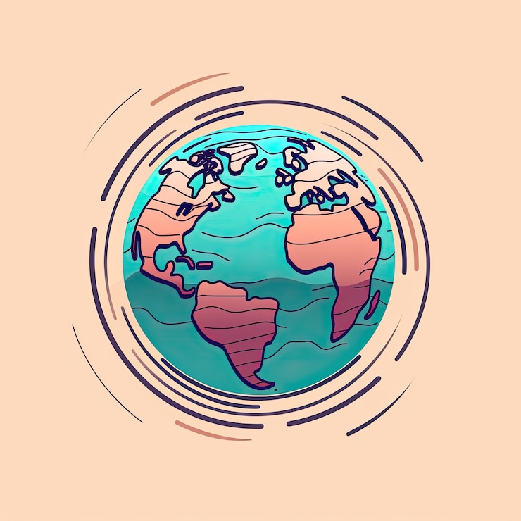 Foto gratuito el planeta tierra en estilo de dibujos animados