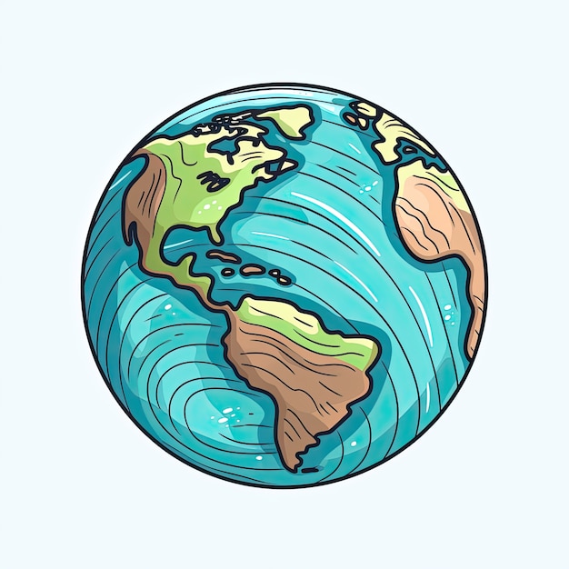 Foto gratuita el planeta tierra en estilo de dibujos animados