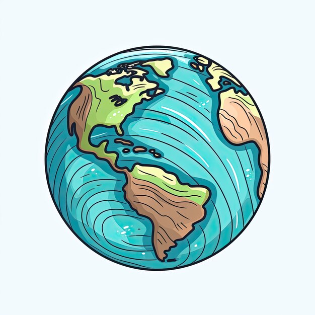 El planeta Tierra en estilo de dibujos animados