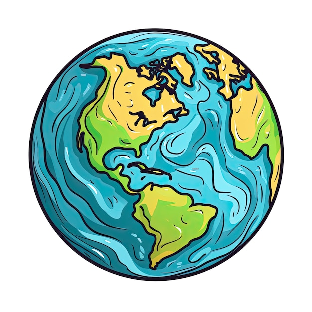 Foto gratuita el planeta tierra en estilo de dibujos animados
