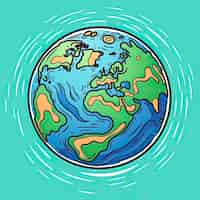 Foto gratuita el planeta tierra en estilo de dibujos animados