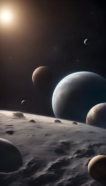 Foto gratuita planetas y galaxias papel pintado de ciencia ficción belleza del espacio profundo