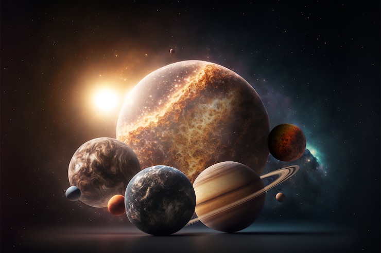 Foto gratuito planetas del sistema solar en el universo