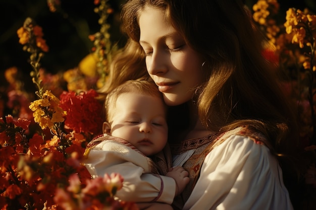 Foto gratuita plano medio madre sosteniendo a su hijo