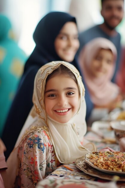 Plano medio personas celebrando eid al-fitr