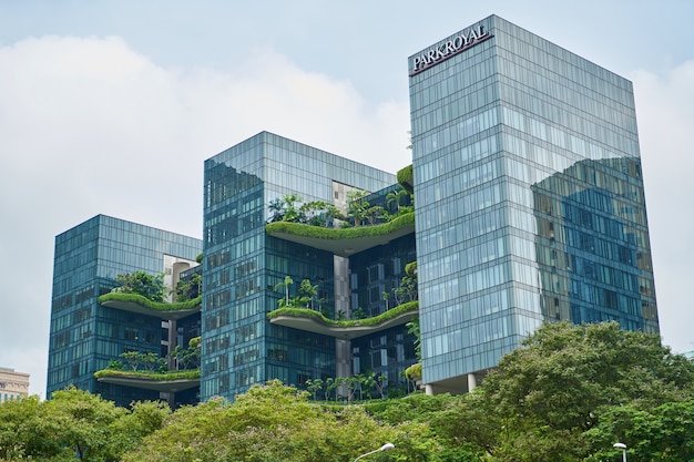 Foto gratuita planta de ciudad verde rascacielos increíble