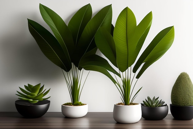 Una planta que es verde y tiene una gran planta frondosa en ella.