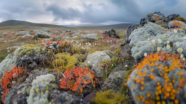 Plantas de colores vívidos en el entorno natural