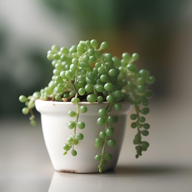 Foto gratuita plantas verdes en una olla sobre un fondo borroso enfoque selectivo