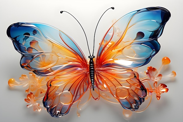 plástico transparente mariposa