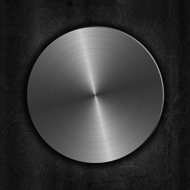 Plata botón de metal cepillado
