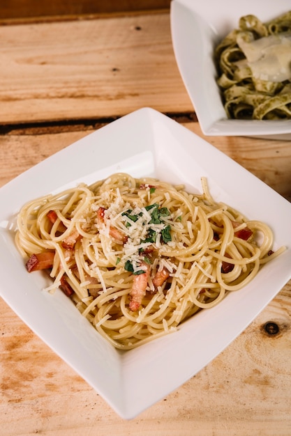 Plato de primer plano con pasta