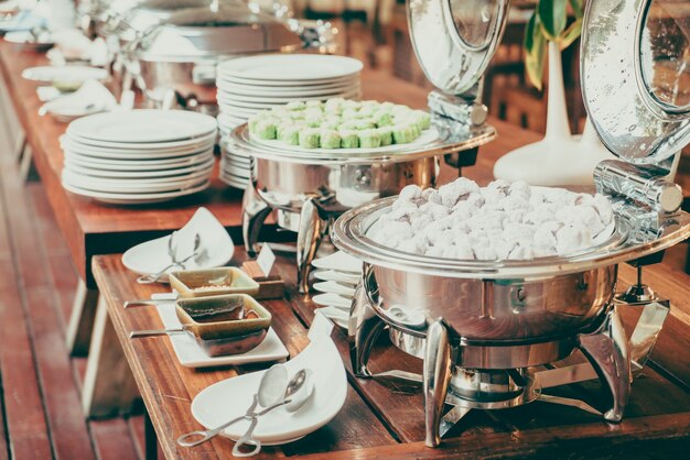 plato sano servicio de cena de la boda