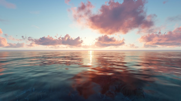 Playa al atardecer con nubes