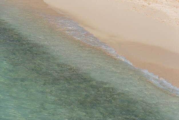 Playa de arena y agua de mar.