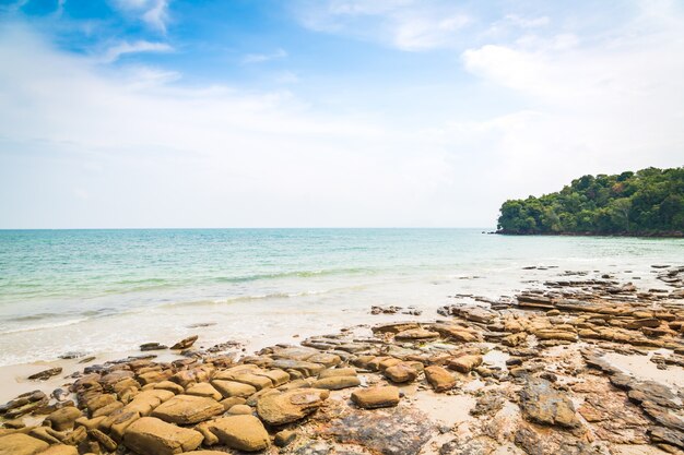 Playa con piedras y rocas