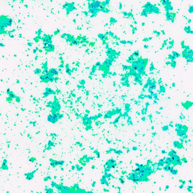 Polvo de color verde desordenado sobre fondo blanco superficie