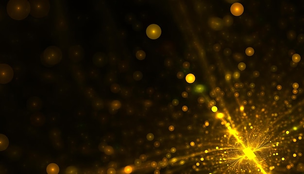Foto gratuita el polvo de partículas brillantes brilla con una ilustración de fondo dorado