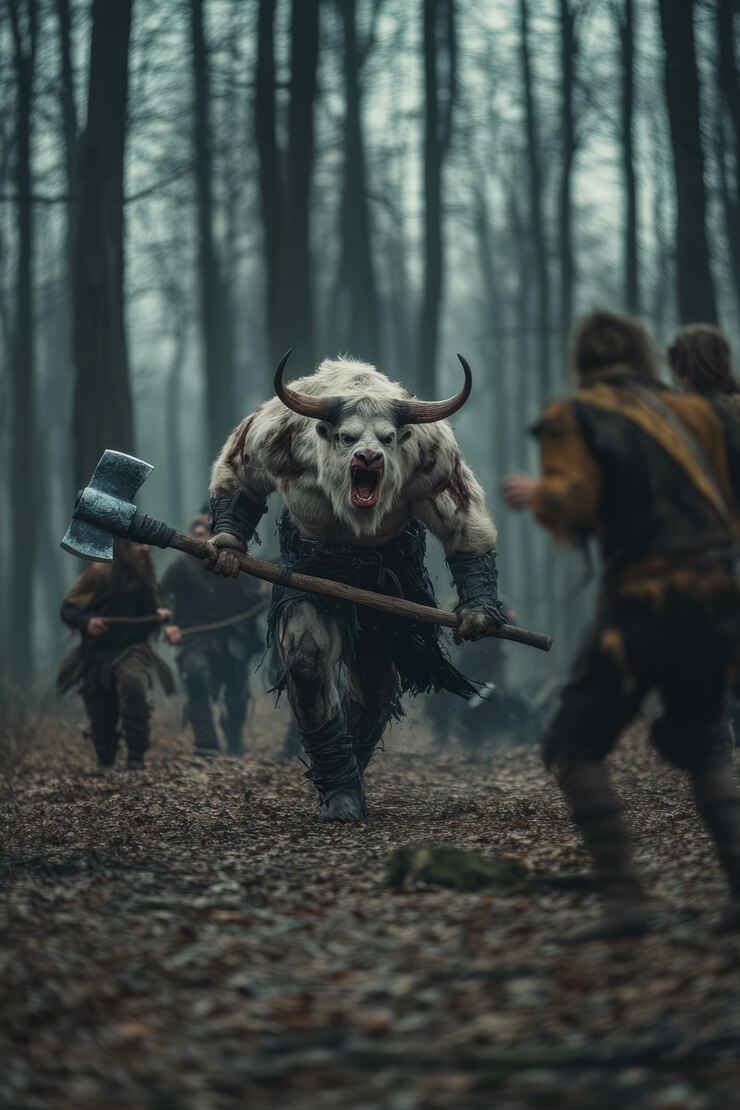 Photo Gratis portrait of mythological minotaur going to war