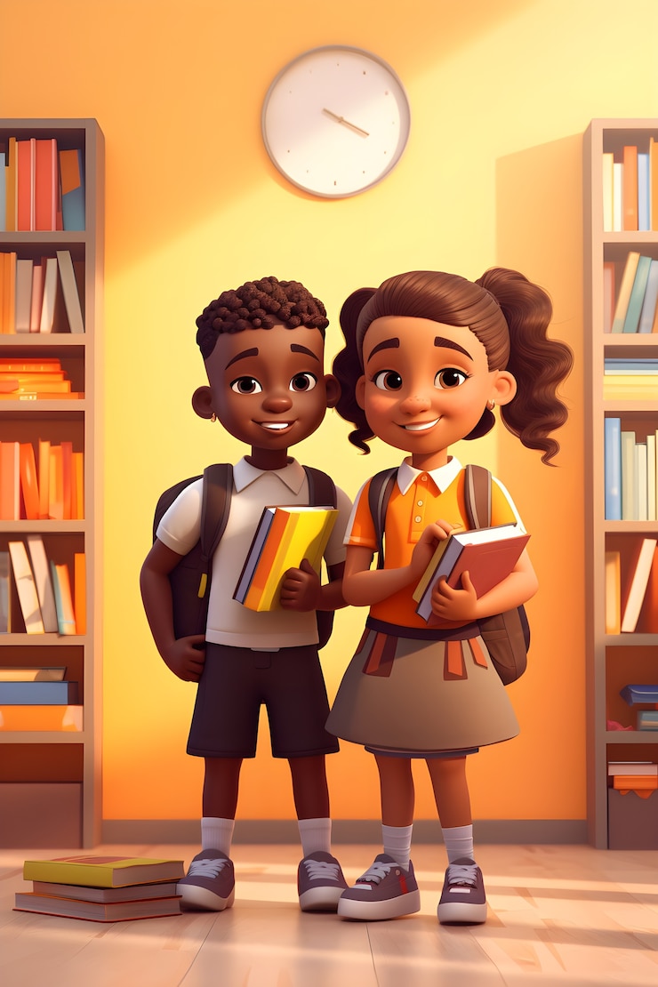 Photo Gratis portrait of young students with books for education day