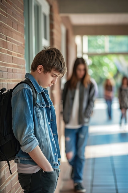 Foto gratuita posición del niño que sufre de acoso escolar