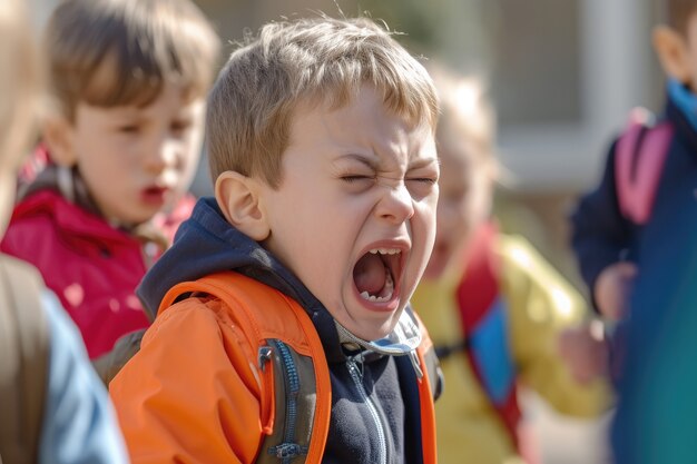 Posición del niño que sufre de acoso escolar