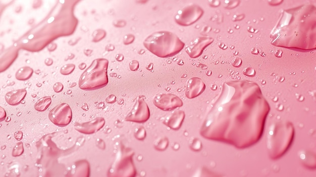 Foto gratuita postal con gotas de agua sobre fondo rosa