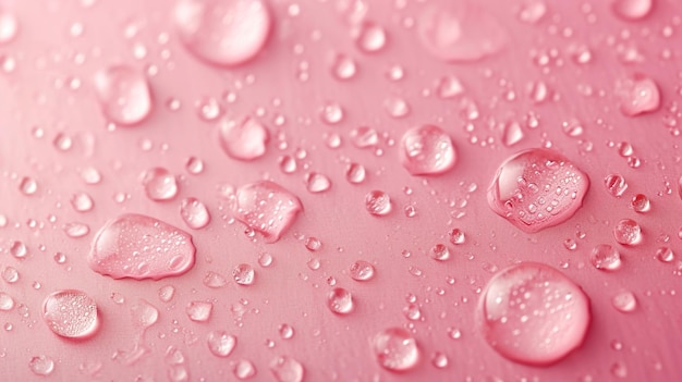 Foto gratuita postal con gotas de agua sobre fondo rosa