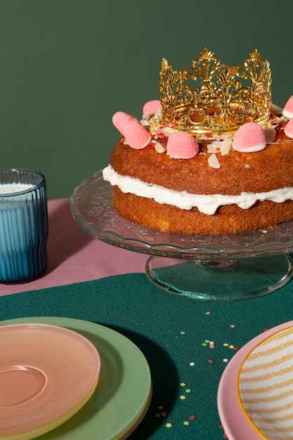 Foto gratuita postre alimenticio y elementos representativos