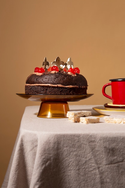 Foto gratuita postre alimenticio y elementos representativos