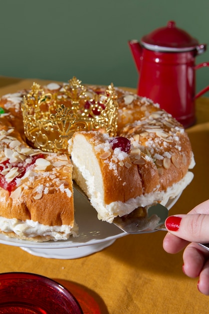 Foto gratuita postre alimenticio y elementos representativos