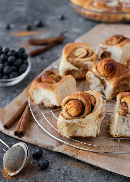 Postre delicioso alto ángulo