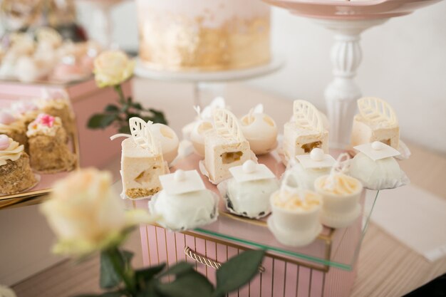 Postres de mesa de boda