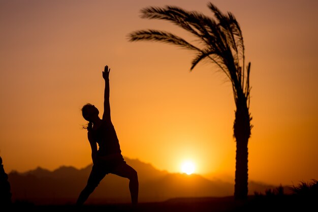 Postura del guerrero reverso del yoga