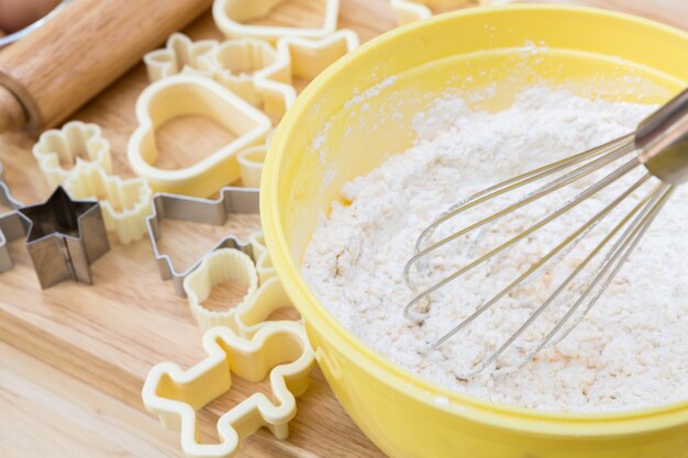 preparación de las galletas de Navidad